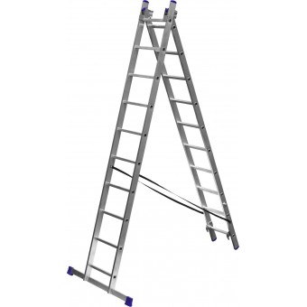 Лестница универсальная, двухсекционная со стабилизатором, 10 ступеней ЗУБР 38821-10