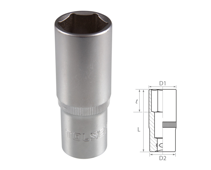 TOLSEN Головка торцевая глубокая шестигранная 1/2", 16 мм