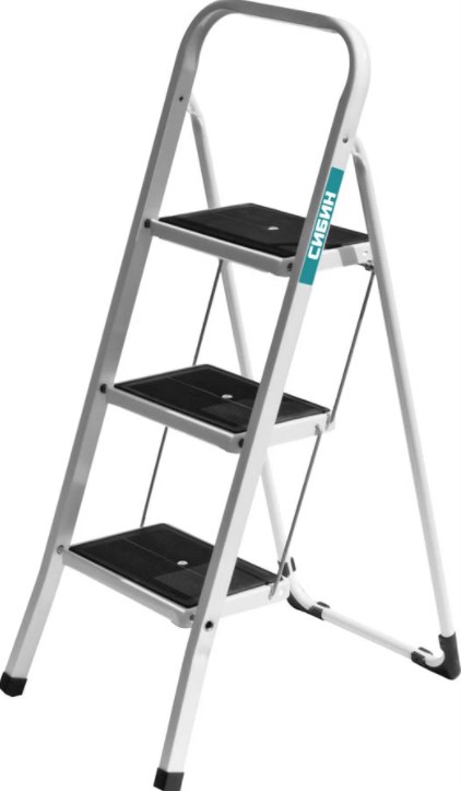Лестница-стремянка стальная c широкими ступенями, 3 ступени СИБИН 38807-03
