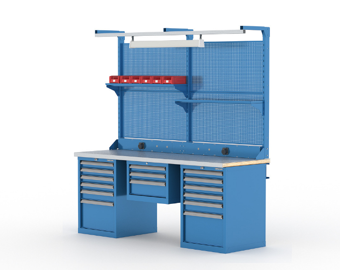 Верстак серии "TITAN" тумбы с 6 ящиками и комплектующие FERRUM 41.32606/1 синий