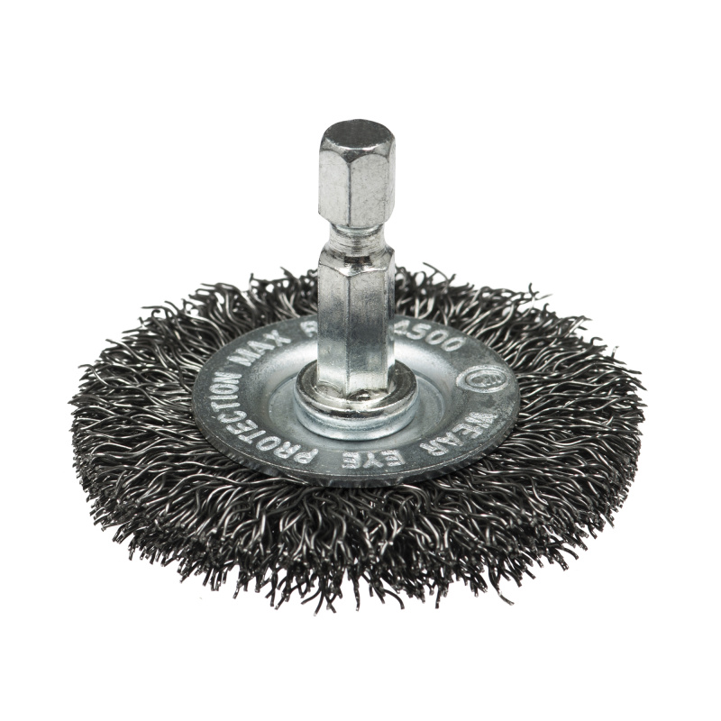 Щетка дисковая, гофрир для дрелей № 623 ПрофОснастка Эксперт 6гр хв 6.35 мм D100 мм RPM 4500 SS нерж 0,3