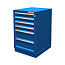 Тумба верстачная с 6 ящиками с напр. на развернутом подшипнике  600х500х820мм -синий  01.406L-5015